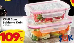 KİLİTLİ CAM SAKLAMA KABI 1040 CC